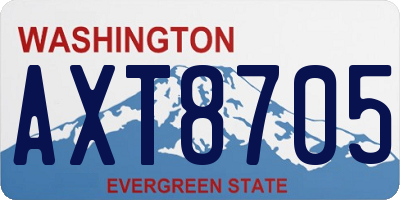 WA license plate AXT8705