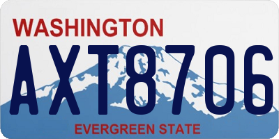 WA license plate AXT8706