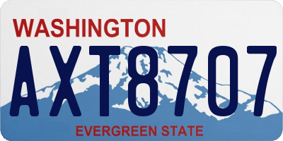 WA license plate AXT8707