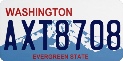 WA license plate AXT8708