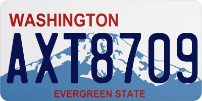 WA license plate AXT8709