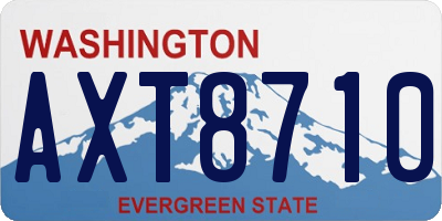 WA license plate AXT8710