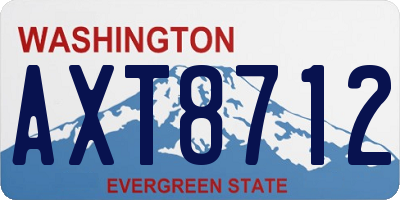 WA license plate AXT8712