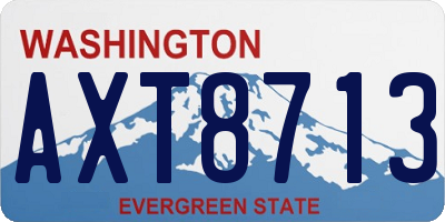 WA license plate AXT8713