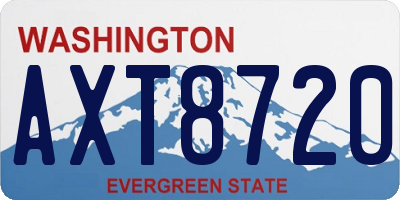 WA license plate AXT8720