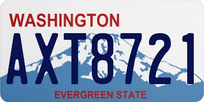 WA license plate AXT8721