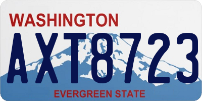 WA license plate AXT8723