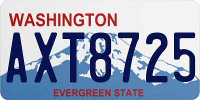 WA license plate AXT8725