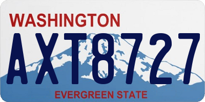 WA license plate AXT8727