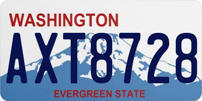 WA license plate AXT8728