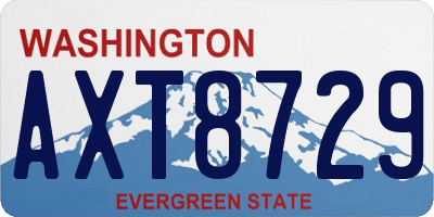 WA license plate AXT8729