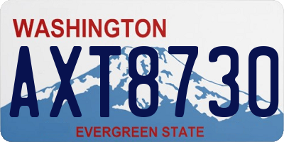 WA license plate AXT8730