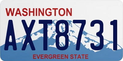 WA license plate AXT8731