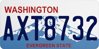 WA license plate AXT8732