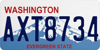 WA license plate AXT8734