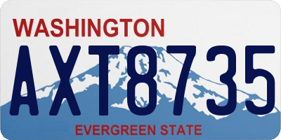 WA license plate AXT8735