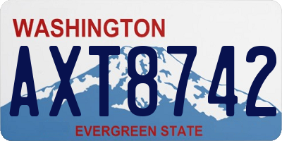 WA license plate AXT8742