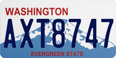 WA license plate AXT8747