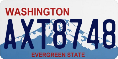 WA license plate AXT8748