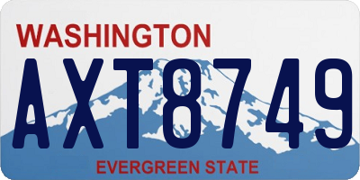 WA license plate AXT8749