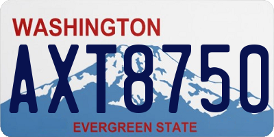 WA license plate AXT8750