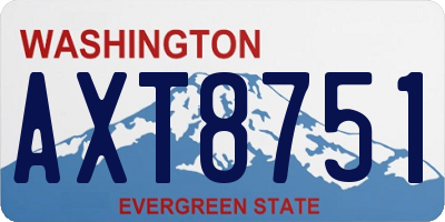 WA license plate AXT8751