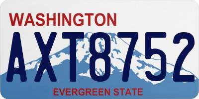 WA license plate AXT8752