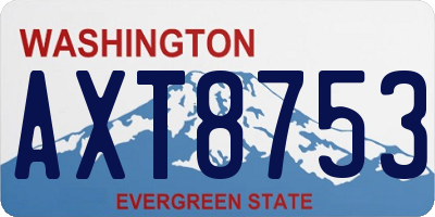WA license plate AXT8753