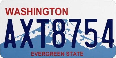 WA license plate AXT8754