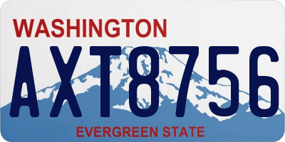 WA license plate AXT8756