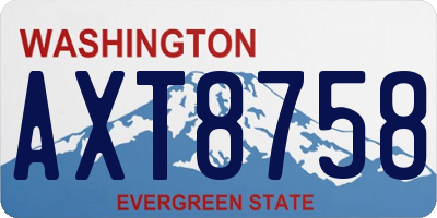WA license plate AXT8758