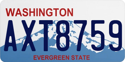 WA license plate AXT8759