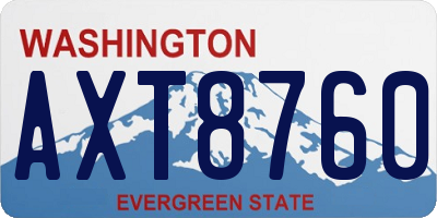 WA license plate AXT8760