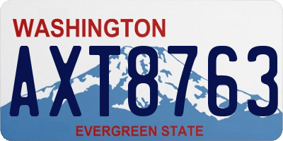 WA license plate AXT8763
