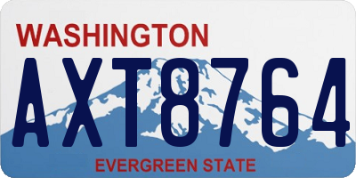 WA license plate AXT8764