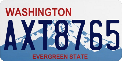 WA license plate AXT8765