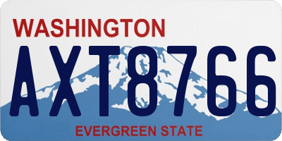 WA license plate AXT8766