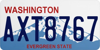 WA license plate AXT8767