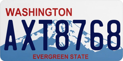 WA license plate AXT8768