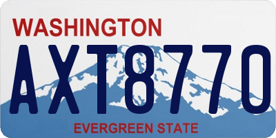 WA license plate AXT8770