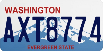 WA license plate AXT8774