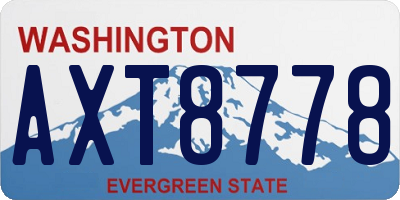 WA license plate AXT8778