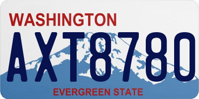 WA license plate AXT8780
