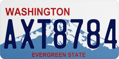 WA license plate AXT8784