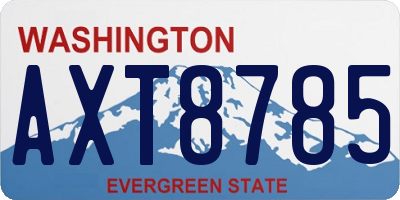 WA license plate AXT8785