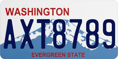 WA license plate AXT8789