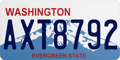 WA license plate AXT8792