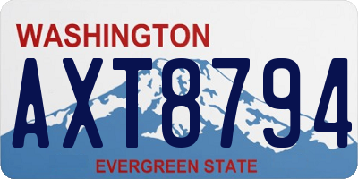 WA license plate AXT8794