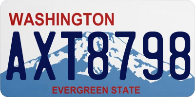 WA license plate AXT8798