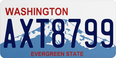 WA license plate AXT8799